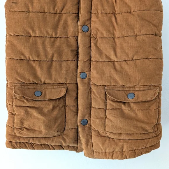 Tommy Bahama Kids Tan / Black Corduroy Puffer Vest ~ Size L 10-12 - Picture 4 of 11